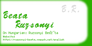 beata ruzsonyi business card